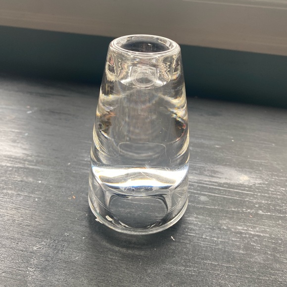vintage crystal glass conical shaped candlestick holder - Picture 2 of 4